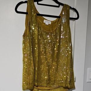 VELVET brand Gold Sequin Tank Top